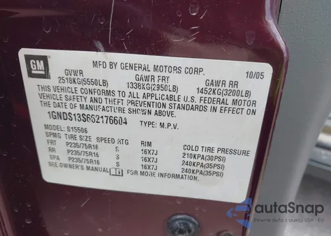 2006 Chevrolet Trailblazer Ls из США, поврежденный, VIN 1GNDS13S662176604